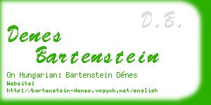 denes bartenstein business card